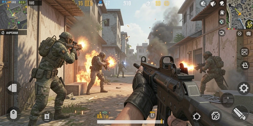 Tampilan gameplay seru dan intens dalam AMPER88, penuh aksi tempo tinggi.