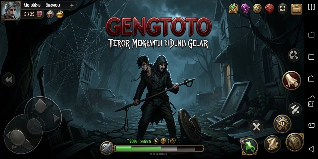 Tampilan gameplay menegangkan di dalam GENGTOTO, penuh teror dan kengerian.
