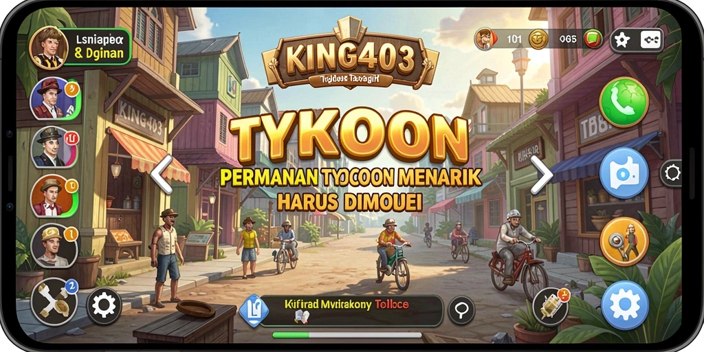 Tampilan gameplay KING403 yang menampilkan manajemen perusahaan Tycoon.