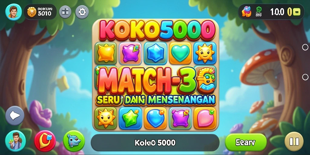 Tampilan gameplay KOKO5000 yang menarik dan penuh warna.