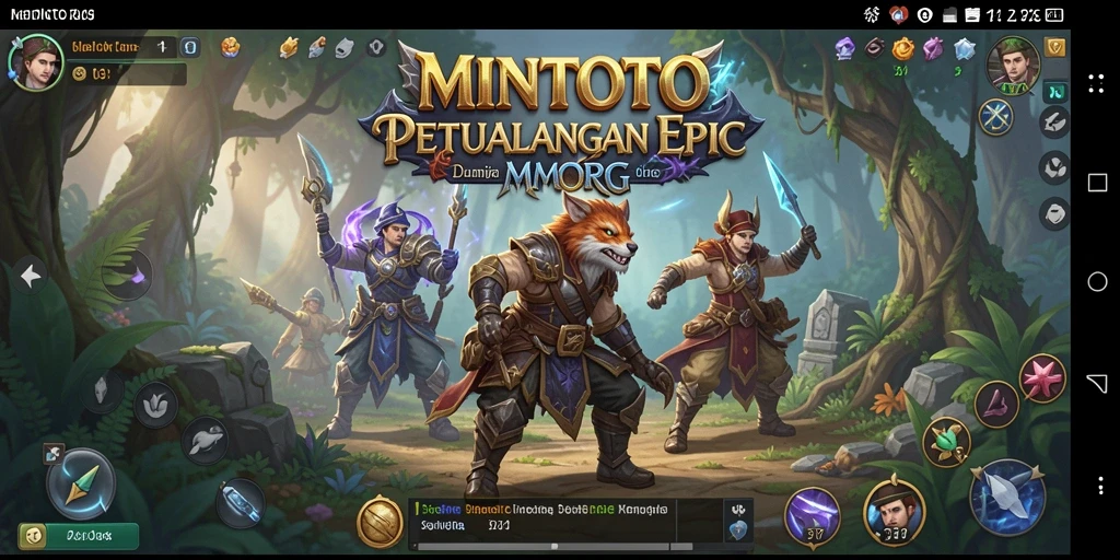 Screenshot gameplay MINTOTO menunjukkan aksi pertarungan dalam dunia MMORPG yang dinamis.