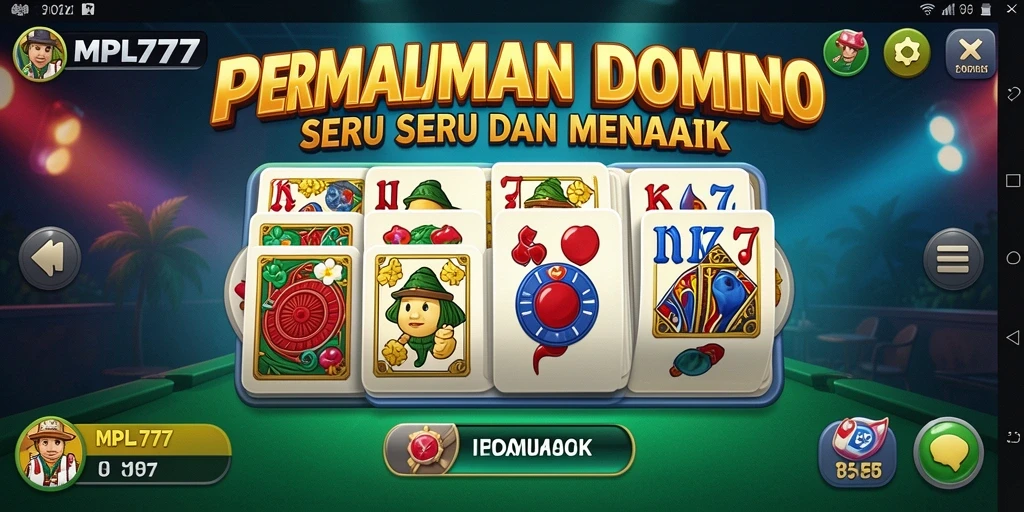 Tangkapan layar utama MPL777 menampilkan gameplay seru permainan Domino.