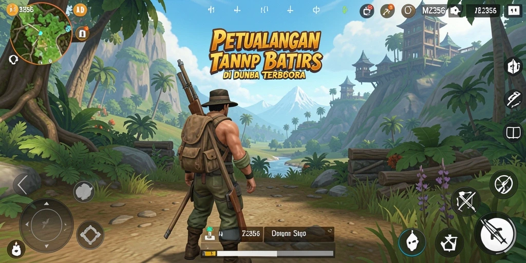 Tampilan gameplay MZ356 yang menakjubkan di dunia terbuka.
