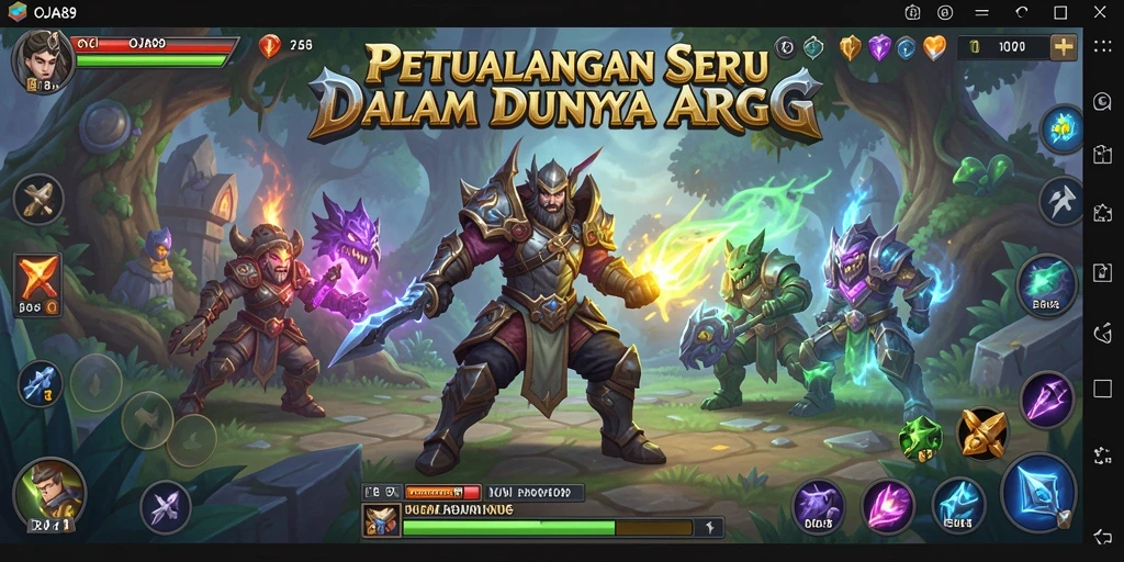 Gameplay OJA89 menampilkan pertarungan yang epik dalam dunia fantasi.