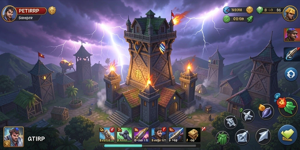 Tampilan menarik dari gameplay Tower Defense di PETIRRP.