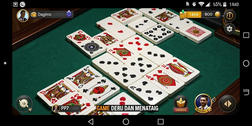 Tangkapan layar gameplay PP7 yang menampilkan pertempuran seru dalam permainan Domino.