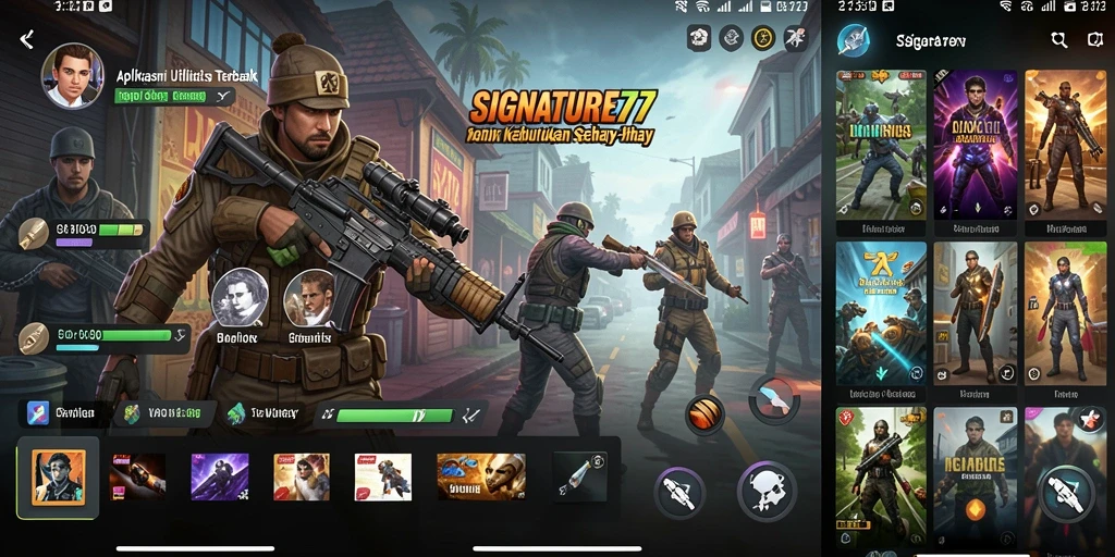 Tampilan antarmuka SIGNATURE77 yang modern dan fungsional.